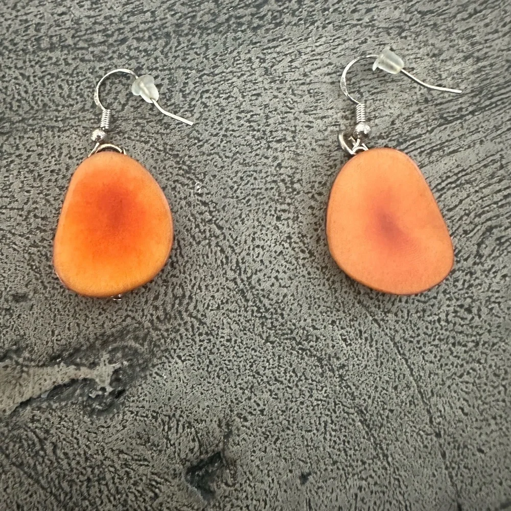 Orange and Brown‎ Dangle Earrings